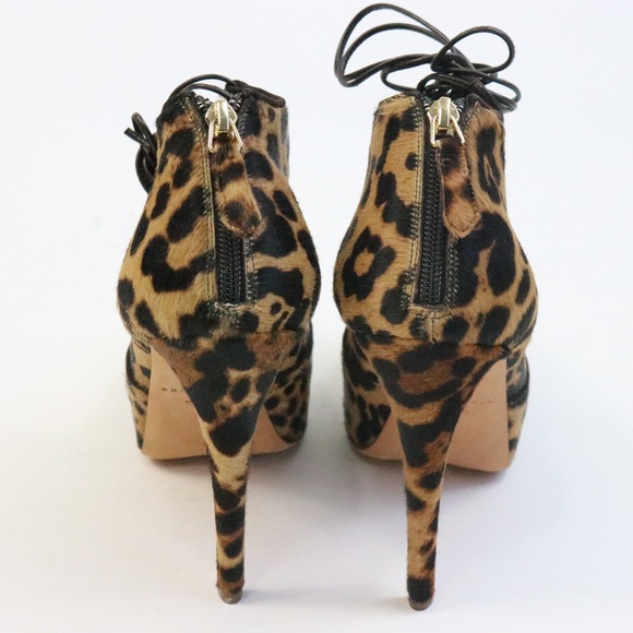 BRIAN ATWOOD Leopard Print Lace-Up Booties - Picture 6 of 8